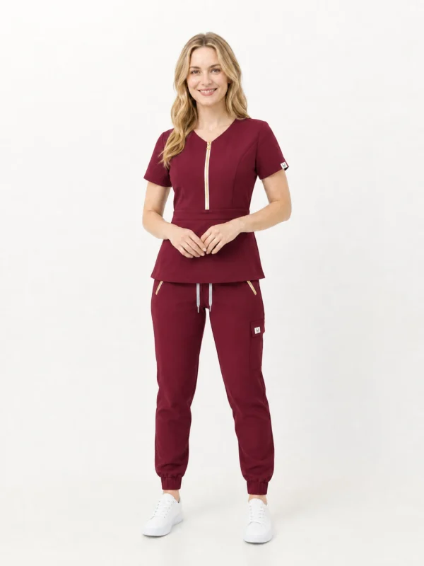 Burgundy scrubs