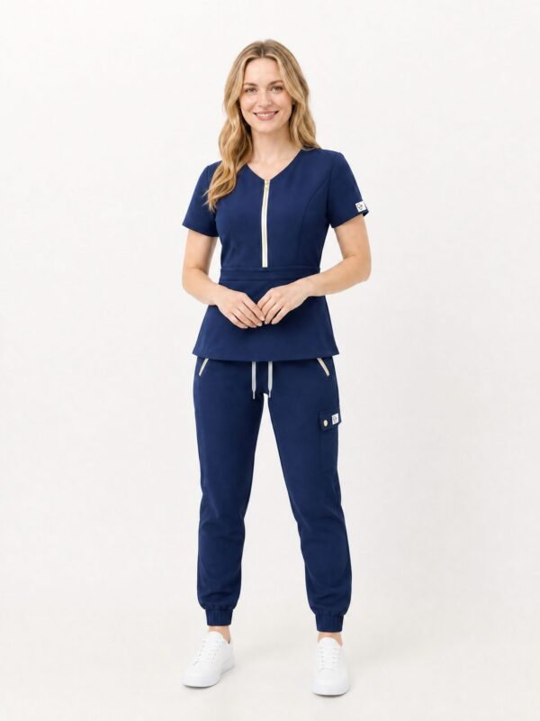 Women's Classic V-Neck Scrub Set with Jogger Pants